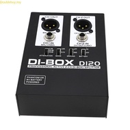 Doublebuy Small 2Channel Active DI BOX Splitter for Electric Guitar Basses Keyboards