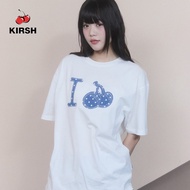 [KIRSH] I LOVE KIRSH DENIM APPLIQUE T-SHIRT | 26SS | women tops | shirt for women | tops korean