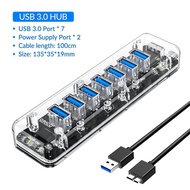 ORICO โปร่งใส Series USB HUB Multi 4 7พอร์ต USB3.0ความเร็วสูง Splitter พร้อมพอร์ต Micro USB สำหรับแล