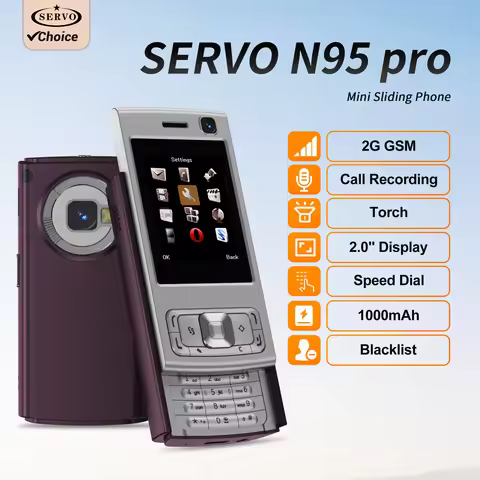 SERVO N95 PRO 2G GSM Slide Screen Mini Mobile Phone Magic Voice Call Recording MP3/MP4 Player Blackl