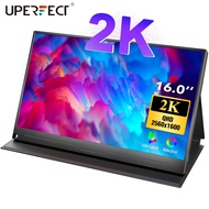 UPERFECT 2K จอภาพแบบพกพา 400 Nits หน้าจอด้าน 16 นิ้ว IPS HDR FreeSync Eyecare VESA จอภาพคอมพิวเตอร์ 2560X1600 มาพร้อมกับเคสสมาร์ทโฟน