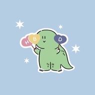 jurawrsic 恐龍生日祝福 PVC 防水貼紙 隨意貼 HBD
