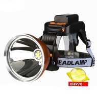 For XHP70 Led Head Lamp Headlamp Built-in Battery 19800mAh Powerful Headlight White Yellow Light