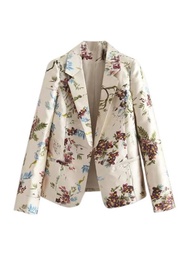 Slouchy Slim Floral Blazer For Women