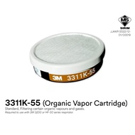 3M 3311K-55 Organic Vapor Cartridge with Pre-Filter [1 Piece Of Cartridge Only]