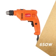 สว่านไฟฟ้า 650W สว่านกระแทก ปรับทิศทางซ้าย-ขวา ใช้งานอเนกประสงค์ เจาะปูน เหล็ก ไม้ แถมฟรีอุปกรณ์เสริ