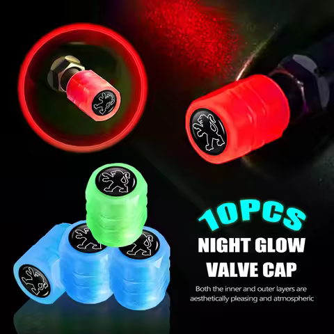 4pcs Car Tire Valve Cap Night Wheel Tyre Cover Accessories For Peugeot 107 106 205 4008 301 607 407