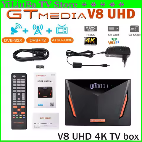 [Genuine]GTMEDIA V8 UHD Set-top Box 4K TV Decoder Satellite Receiver DVB-S2/S2X DVB-T2 DVB-C BISS+ P