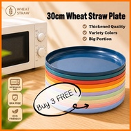 30cm Wheat Straw Plate/Pinggan Plastik/Plastic Plate/Piring Plastik/Dinner Plate/Set Pinggan Plastik