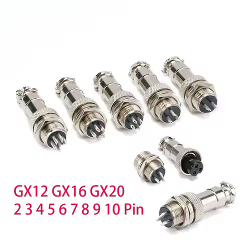 GX12 GX16 Aviation Connector 2 3 4 5 6 7 8 9 10 Pin Connector Male Female Butting Wire Cable Circula