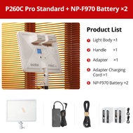 Godox LEDP260C Pro 45W 2800K-6500K โคมไฟแผงแฟลชวิดีโอ LED สำหรับกล้อง DSLR ดิจิตอลถ่ายภาพในสตูดิโอ