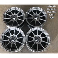 USED RIM ADVANTI STORM S1 15 INCH FOR SAGA VVT PERSONA GEN2 WAJA SATRIA NEO