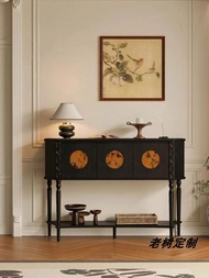 American Retro Black Wooden Hallstand Luxury Scented Silk Storage Cabinet Entrance Hall Furniture Wo