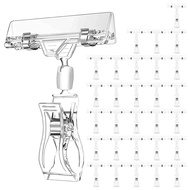 [LYH Store] Exclusive30 Pcs Label Holders Sign Clip Plastic Clear Rotatable Sign Clips Merchandise S