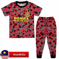 (6M-11Y) BOMBA COTTOSleepwear Boy Baju Tidur Budak Kanak Lelaki Pakaian Seragam  Sedondon Badan Uniform