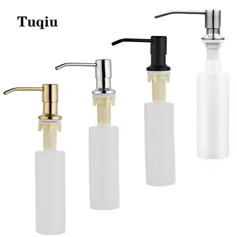 Tuqiu Kitchen Sink Soap Dispenser Stainless Steel Soap Dispenser Bathroom 300ML Soap Dispenser Black
