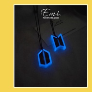 BTS Necklace ARMY Resin Wood Necklace Glow In The Dark Korean Rope Necklace