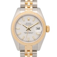 勞力士 Datejust F 系列腕錶，18K（黃金）不鏽鋼，女士款，白色長條錶殼，179173。