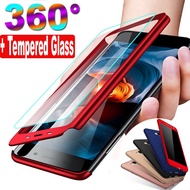 360° Case For Huawei Y5 Y6 Y7 Pro Y9 2018 / 2019 Full Cover PC + Tempered Glass Protective Case