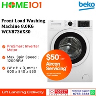 Beko Front Load Washing Machine 8.0kg WCV8736XS0