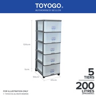 807-5 Plastic Storage Cabinet / Drawer With Wheels (5 Tier)