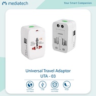 J Mediatech Universal Travel Adapter UTA3 With 2 USB Port 631 Latest