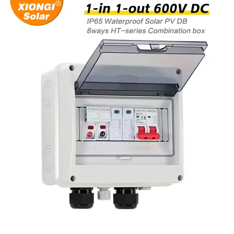 Double PG Solar photovoltaic PV DC Combiner Box 600V Surge Lightning Protection 1 input 1 out Fuse M