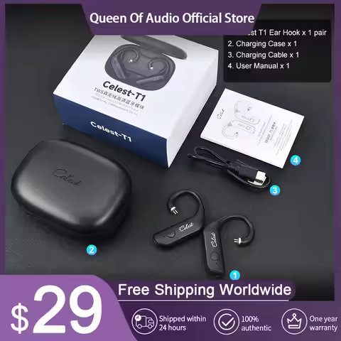 New Celest T1 Ear Hook Earphone V5.3 Wireless Bluetooth Headphones Waterproof TWS Headset For Hifi M