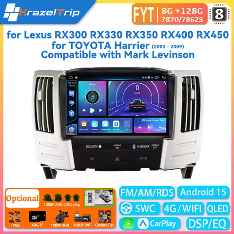 8 Core Car Radio for Lexus RX300 RX330 RX350 RX400 RX450 High Trim TOYOTA Harrier 2003 - 2009 Compat
