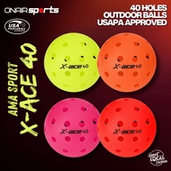 X-ACE 40 AMA SPORT PICKLEBALL USAPA APPROVED BALLS - Premium Competition Outdoor Balls Bola Tampar