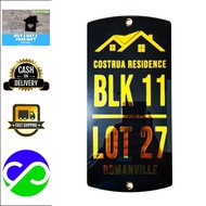 Customized Metallic Gold Customized House Address Plate Blk Lot Home Signage Plate 5.0mm Thick House