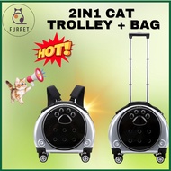 FURPET Pet Cat Trolley Stroller Dog Stroller 2in1 Bag Troli Beg Kucing Carrier Kucing 宠物推车 Cat Carri