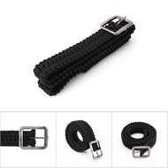 Survival Paracord Belt 550 Utility Milspec Cord Solid Steel Buckle Black