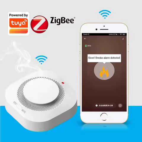Tuya Smart WiFi Smoke Detector wireless Smoke leak Detectors Prevention Smoke Sensor Install in Non 