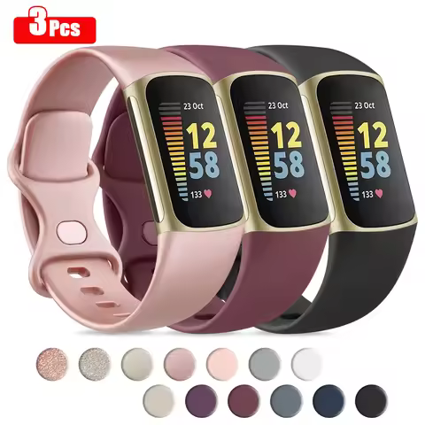 3pcs/lot Soft Silicone Strap For Fitbit Charge 5 Band Bracelet Watchband For Fitbit Charge 5 6 Strap