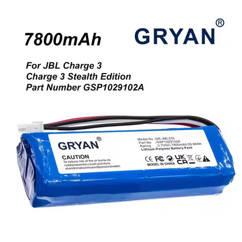 GRYAN 3.7V 28.86Wh 7800mah Battery for JBL Charge 3 Charge3 GSP1029102A Batteria