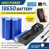 🇸🇬 High Power 18650 Battery / 3.7V Lithium Rechargeable Battery / AA AAA Rechargable Battery / USB C