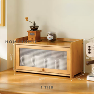 Homehomie Minimalist Muji Nordic Bamboo Cabinet Kitchen Pantry Countertop Retro Storage Cabinet