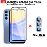 Tempered Glass Samsung A15 4G/5G Paket 2in1 Tempered Glass Layar &amp; Kamera Belakang