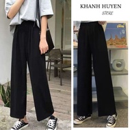 Women's wide-leg pants KH76, high-waisted front zip, high-quality snow fabric