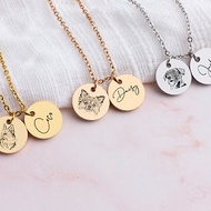 Personalized Dog Necklace Pet Photo Necklace Birthday Gift for Her Gold Necklace