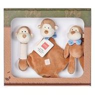 有機棉新生彌月安撫禮盒組 安撫巾+吉拿棒+娃娃 (miYim小猴子)