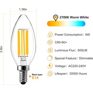 BRIMAX 5 Pack E14 LED Candle Bulb Dimmable Lamp 4W/6W Warm White 2700K LED Chandelier Bulbs C35 Vint