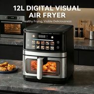 Home-use air fryer12L Large-capacity color screen power-off memory stainless steel multifunctional e
