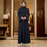 ARALLUCE • Gamis Abaya Hitam Elegan ARL-070 | Abaya Dress Pesta Hitam Kondangan Kekinian