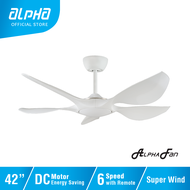 ALPHA AlphaFan - EXCEL 5B 42 Inch DC Motor Ceiling Fan with 5 Blades (6 Speed Remote) [Exclude Installation]