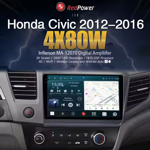 Redpower 75132 HiFi car radio for Honda Civic 9-generation sedan (01.2012-06.2015)Android DVD DSP au