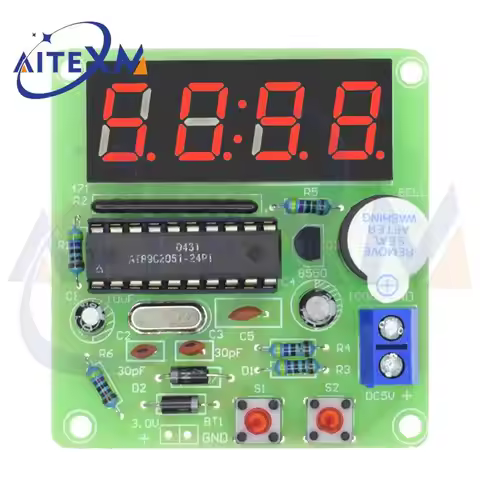 AT89C2051 Digital 4 Bits Electronic Clock Electronic Production Suite DIY Kit Learing Kit for Arduin