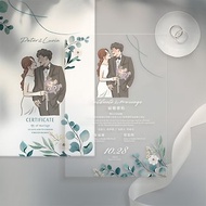 【結婚禮物】壓克力結婚書約-客製化似顏繪-含書約夾及紙本套組
