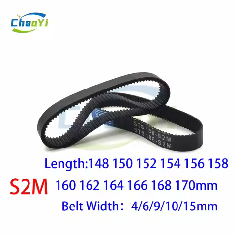 S2M Rubber Timing Belt Length 148 150 152 154 156 158 160 162 164 166 168 170mm Width 4/6/9/10/15mm 